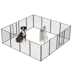 Dog Playpen Outdoor, 16 Panels Dog Pen 40" Height Dog Fence Exercise Pen with Doors for Large/Medium/Small Dogs, Portable Pet Playpen for Yard, R